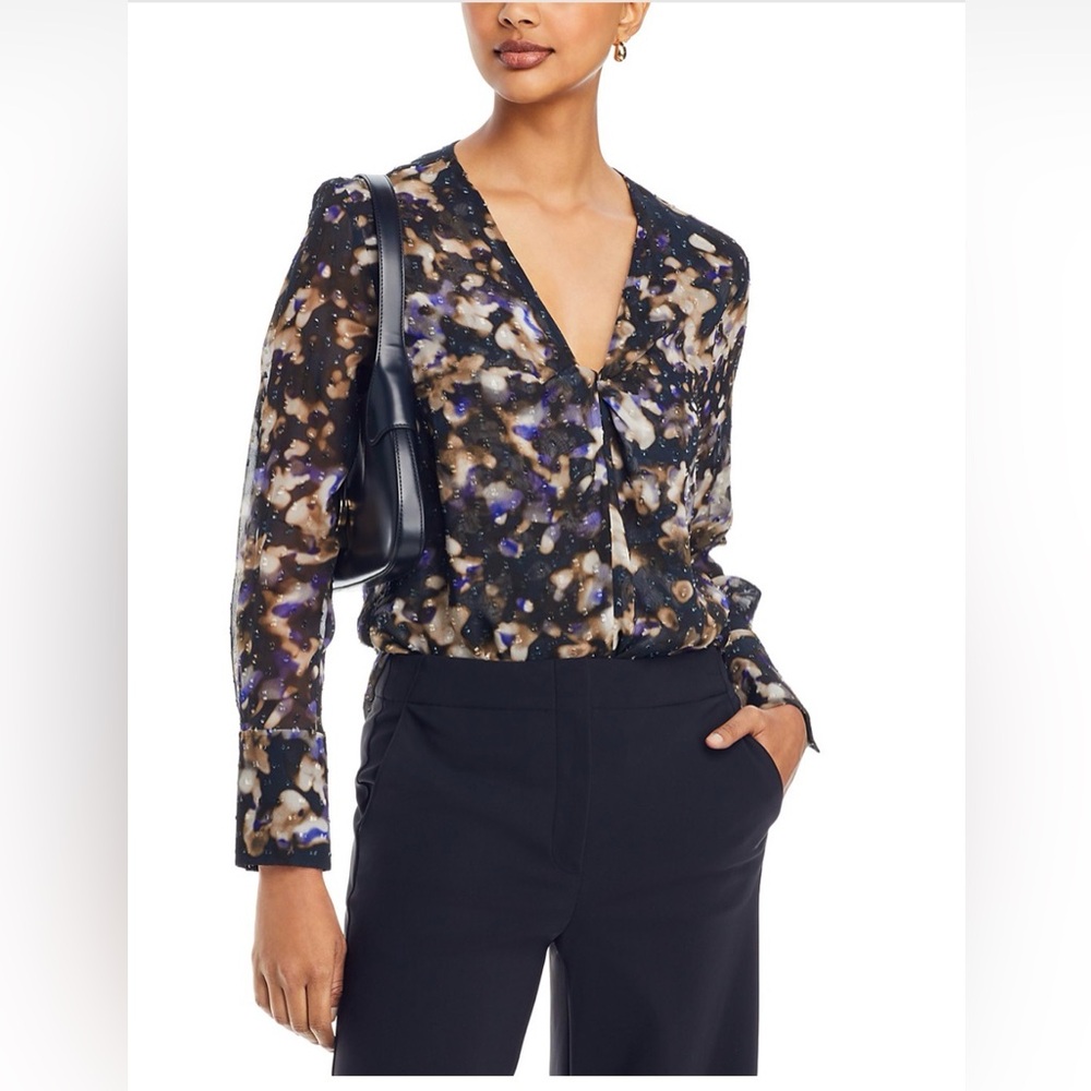 Hugo Boss BOSS Sheer Abstract Blouse – Size US 4 – NWT